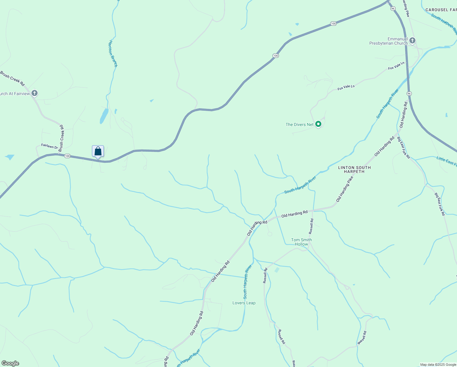map of restaurants, bars, coffee shops, grocery stores, and more near 5139 Old Harding Road in Franklin