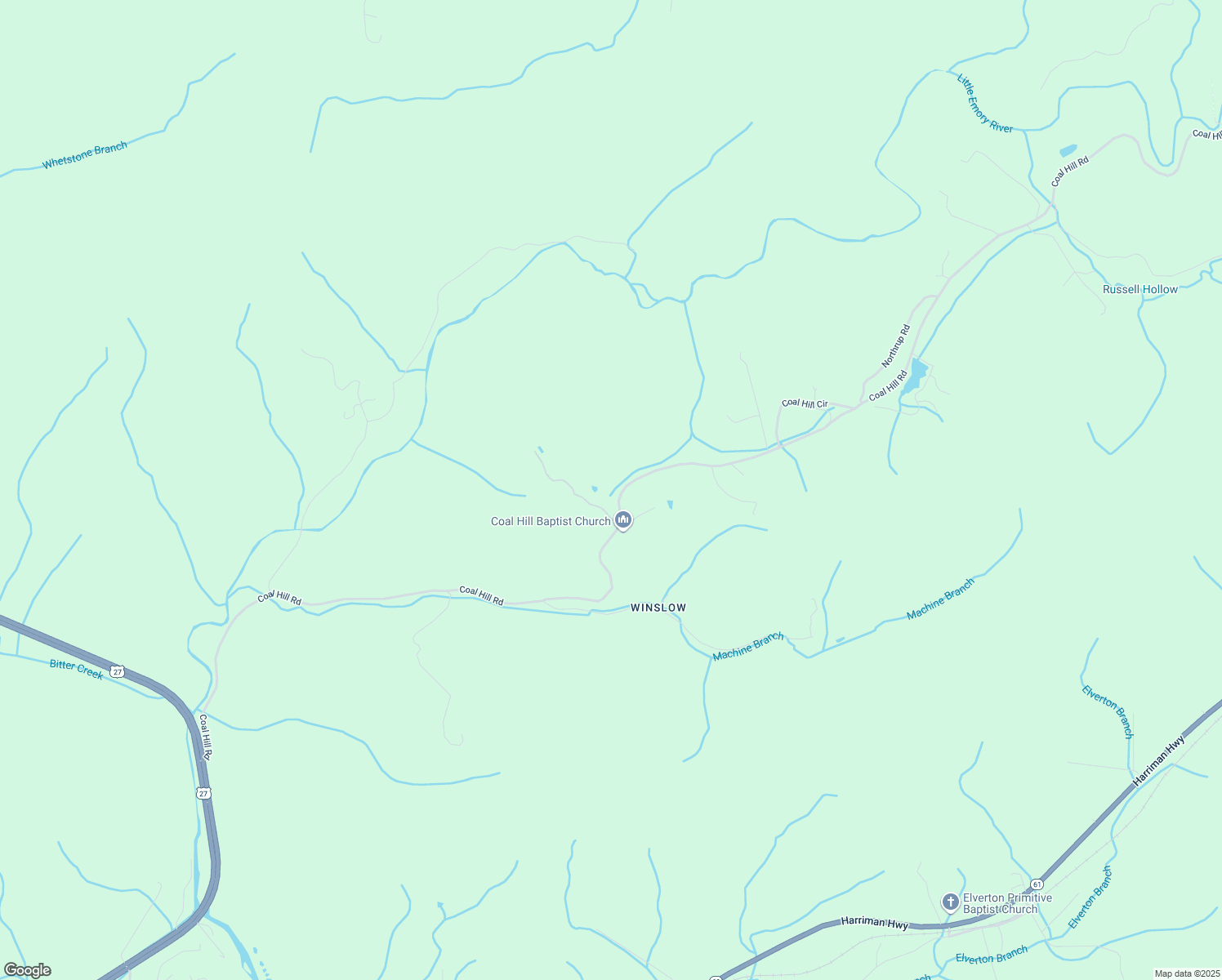 map of restaurants, bars, coffee shops, grocery stores, and more near 118 Coal Hill Circle in Harriman