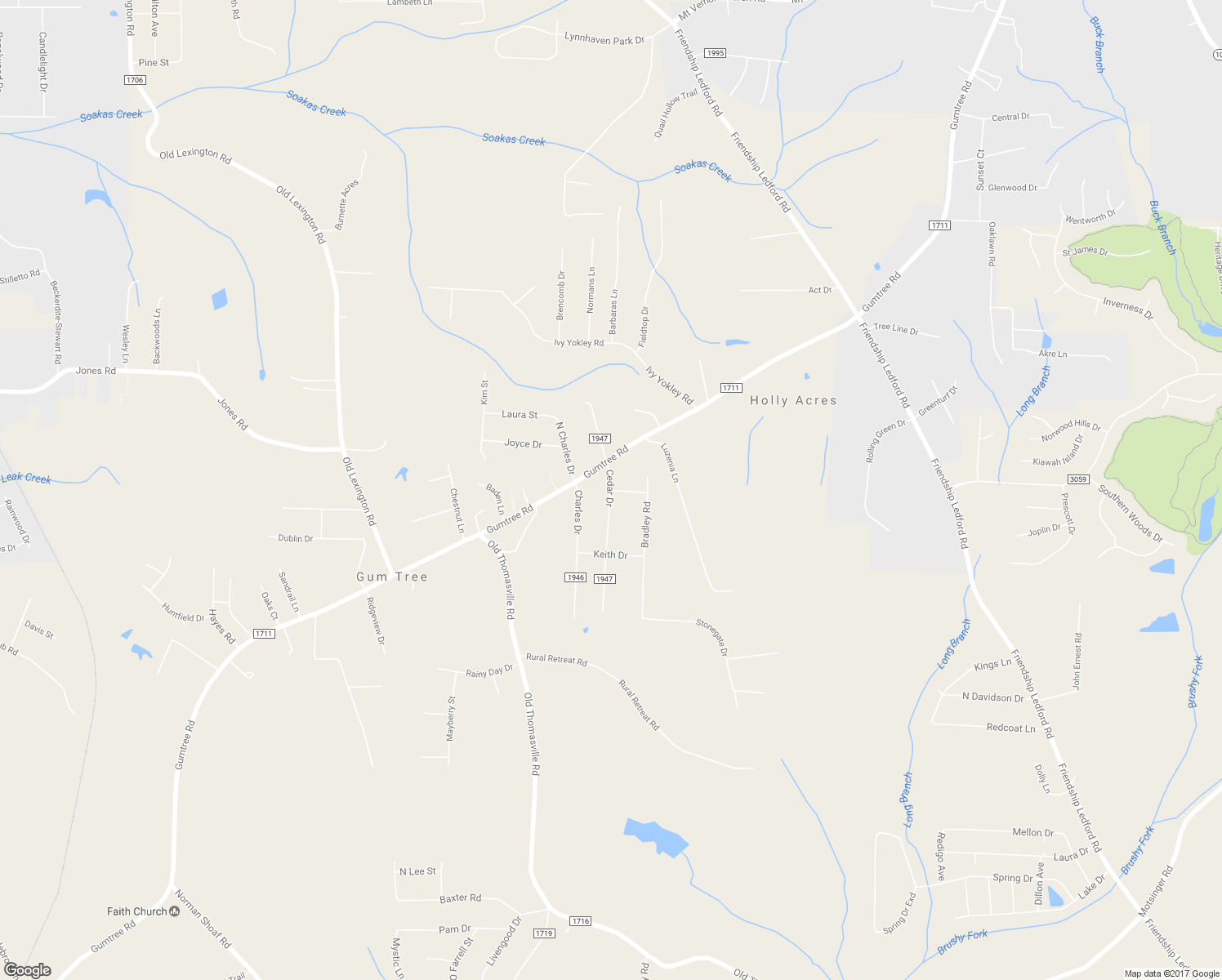 map of restaurants, bars, coffee shops, grocery stores, and more near Javan Drive in Winston-Salem