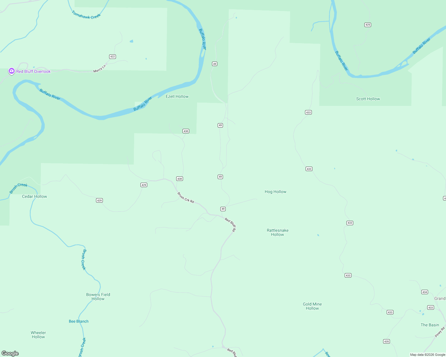map of restaurants, bars, coffee shops, grocery stores, and more near Red Bluff Road in Marshall