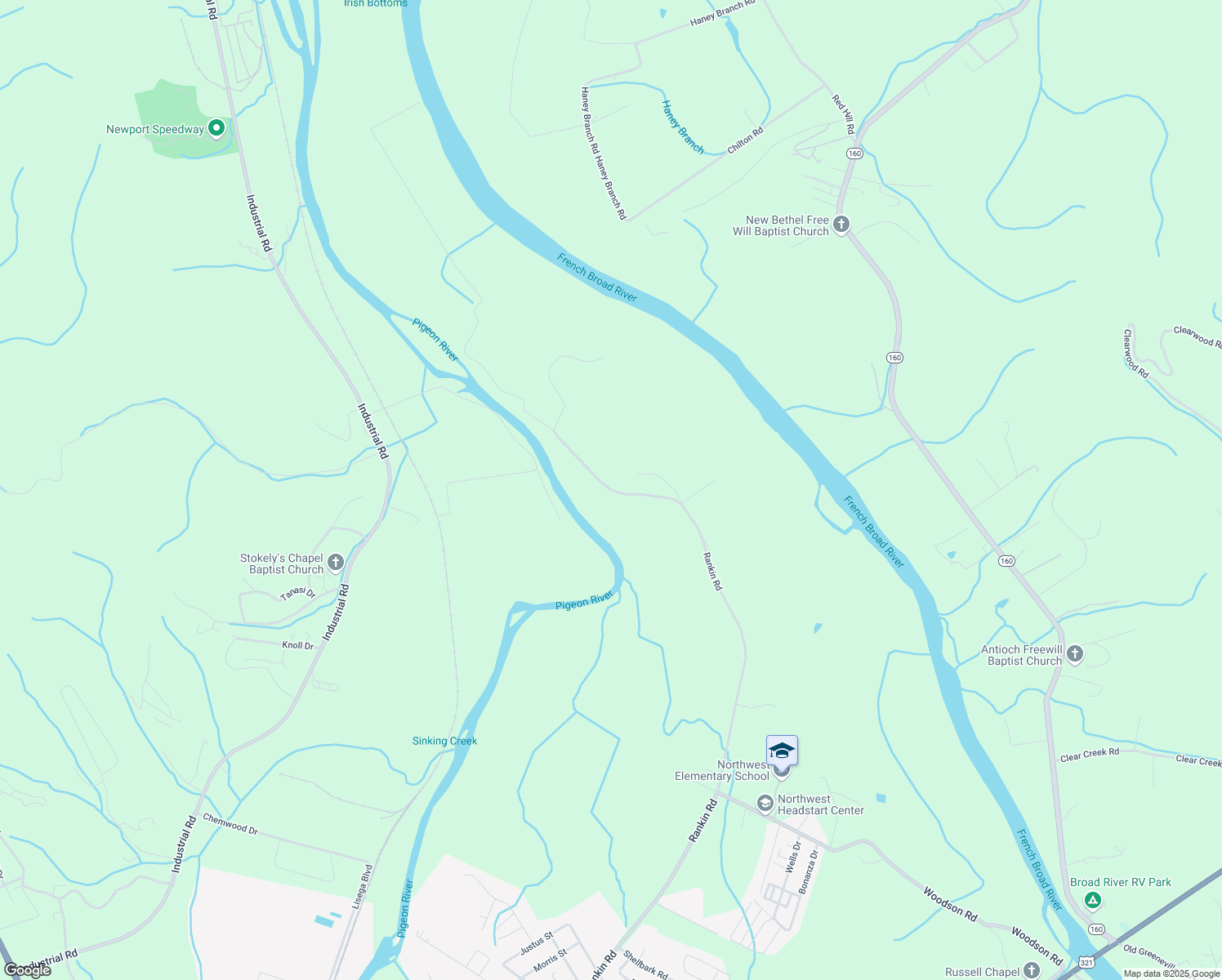 map of restaurants, bars, coffee shops, grocery stores, and more near Rankin Road in Newport