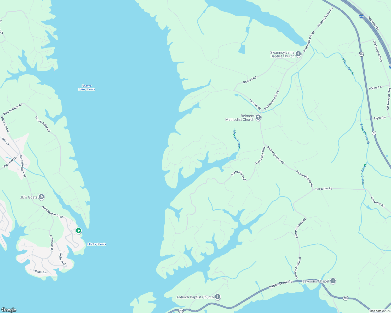 map of restaurants, bars, coffee shops, grocery stores, and more near 1773 Stone Bridge Drive in Dandridge
