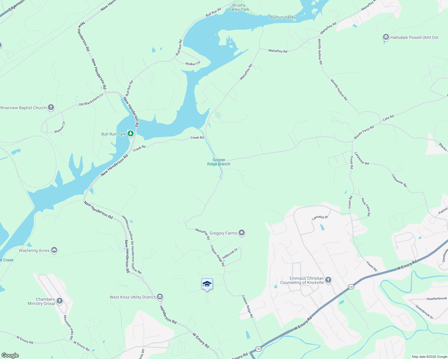 map of restaurants, bars, coffee shops, grocery stores, and more near 1127 Mehaffey Road in Knoxville