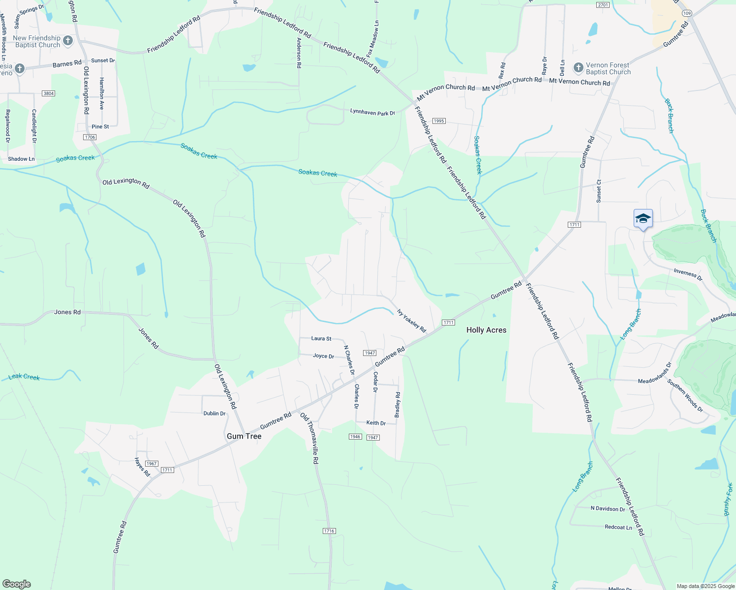 map of restaurants, bars, coffee shops, grocery stores, and more near 399 Ivy Yokeley Road in Winston-Salem
