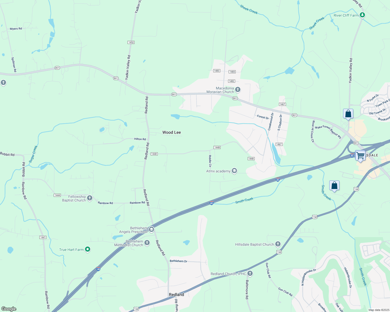 map of restaurants, bars, coffee shops, grocery stores, and more near 280 Gordon Drive in Advance