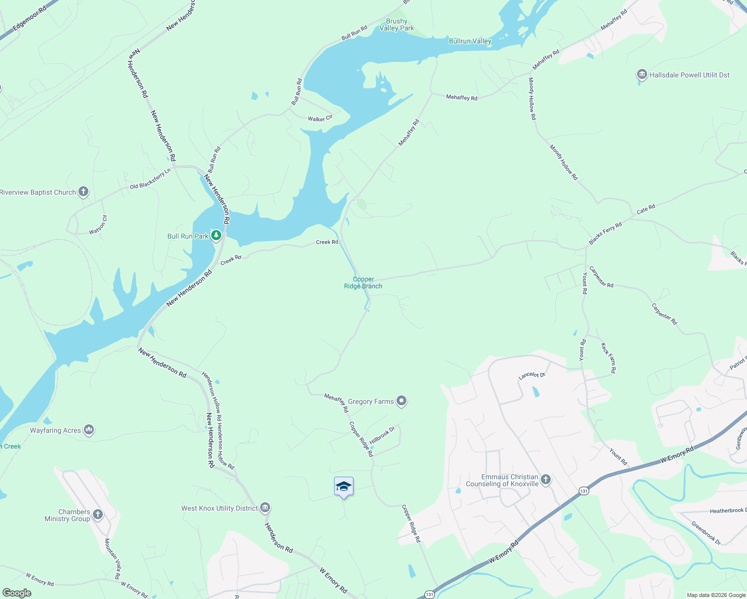 map of restaurants, bars, coffee shops, grocery stores, and more near 1127 Mehaffey Road in Knoxville
