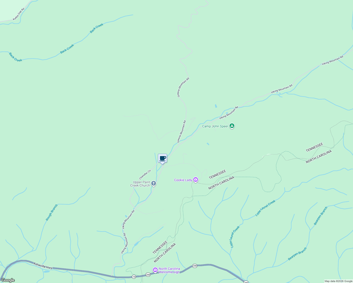 map of restaurants, bars, coffee shops, grocery stores, and more near 5322 Greene Mountain Road in Greeneville