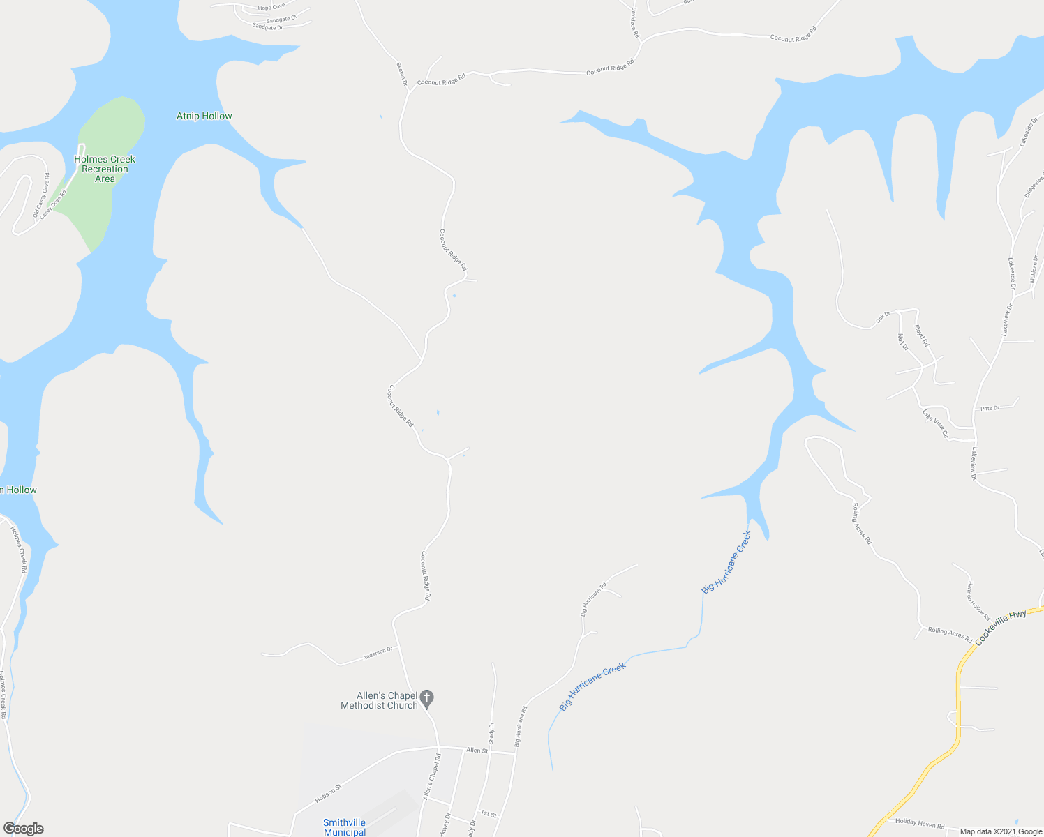 map of restaurants, bars, coffee shops, grocery stores, and more near 388 Shiloh Lane in Smithville