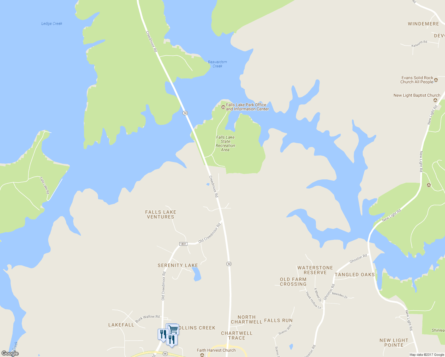 map of restaurants, bars, coffee shops, grocery stores, and more near 13216 Granite Hill Trail in Wake Forest