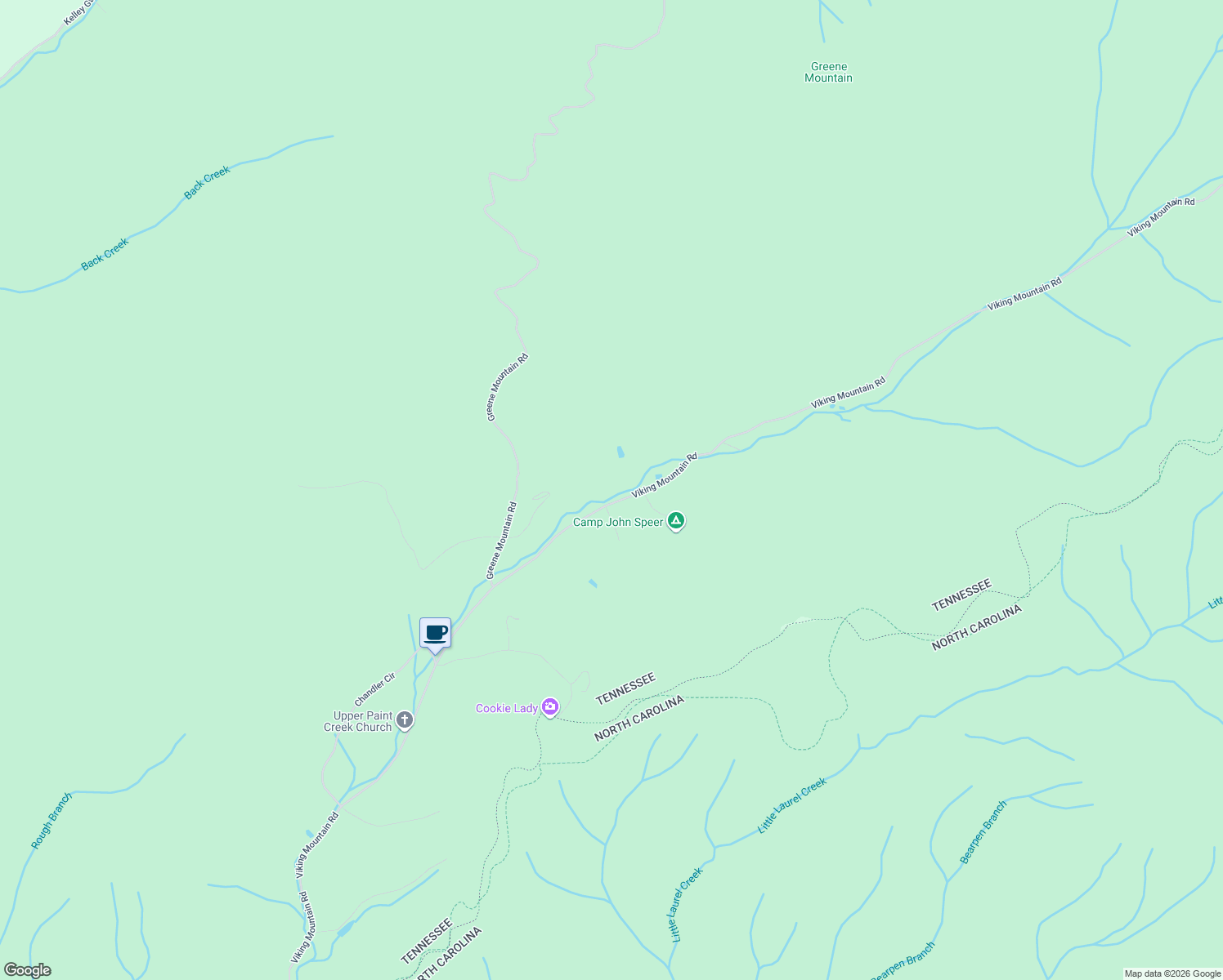 map of restaurants, bars, coffee shops, grocery stores, and more near 2035 Viking Mountain Road in Greeneville