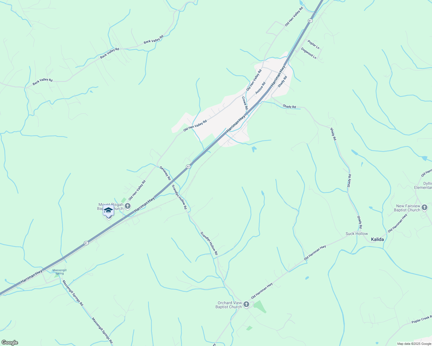 map of restaurants, bars, coffee shops, grocery stores, and more near 180 French Lane in Oliver Springs