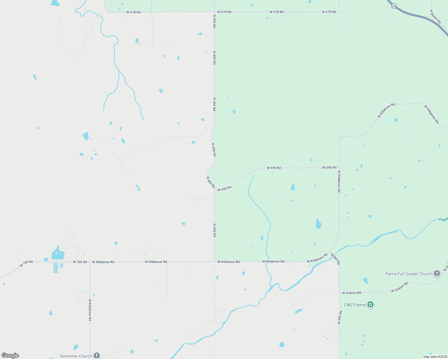 map of restaurants, bars, coffee shops, grocery stores, and more near 12112 West 690 Road in Hulbert