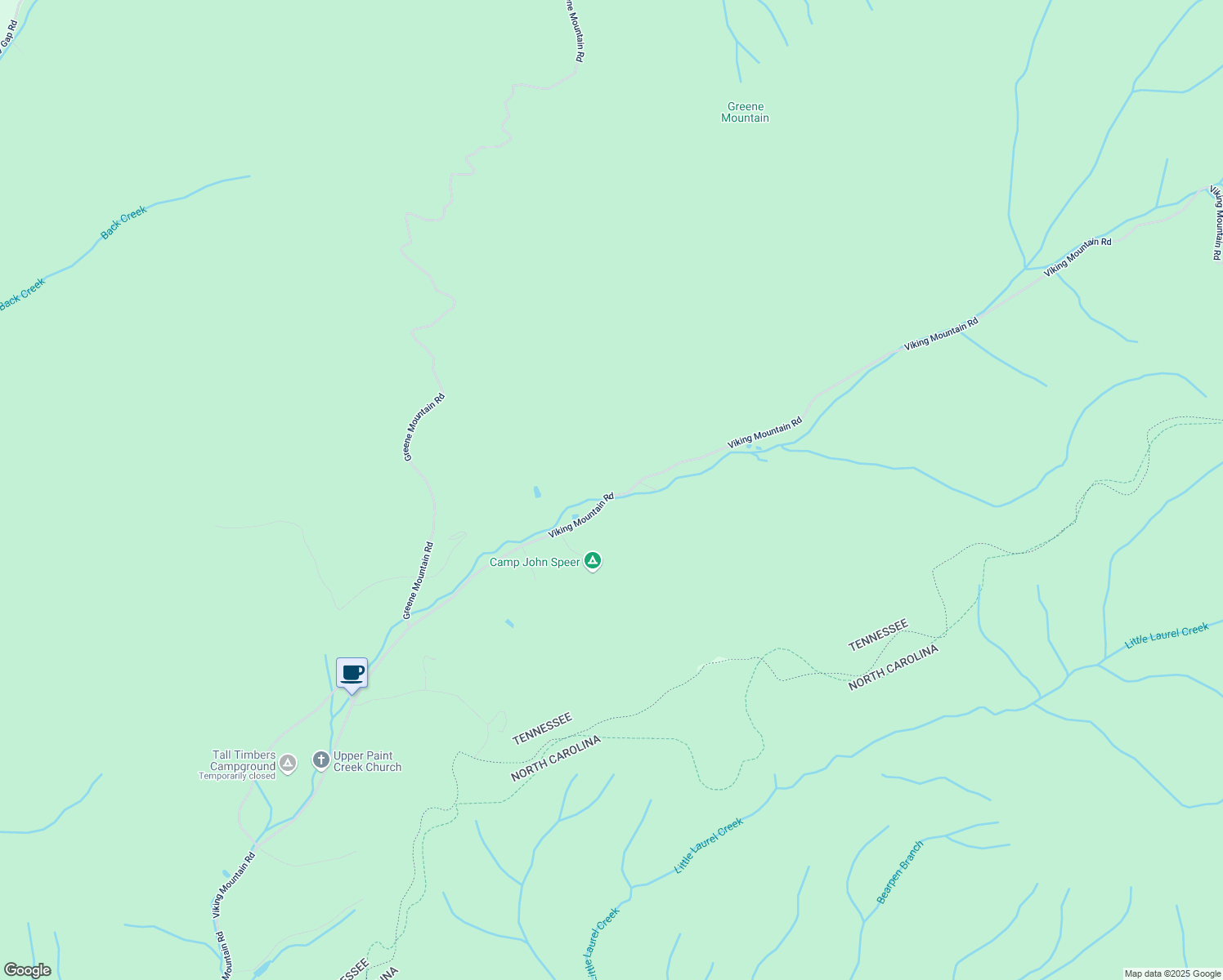 map of restaurants, bars, coffee shops, grocery stores, and more near 2399 Viking Mountain Road in Greeneville