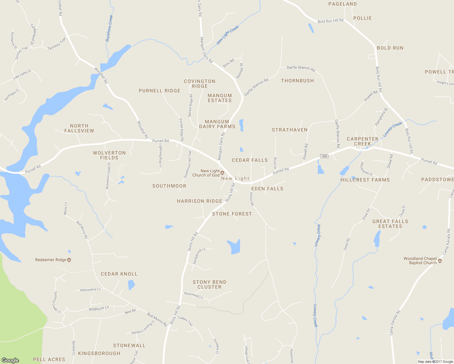 map of restaurants, bars, coffee shops, grocery stores, and more near 4505 Purnell Road in Wake Forest