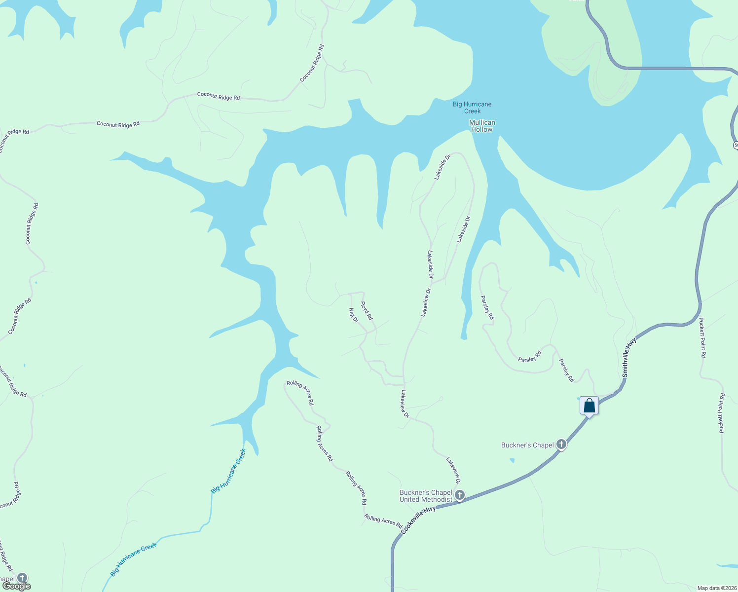 map of restaurants, bars, coffee shops, grocery stores, and more near 398 Floyd Road in Smithville