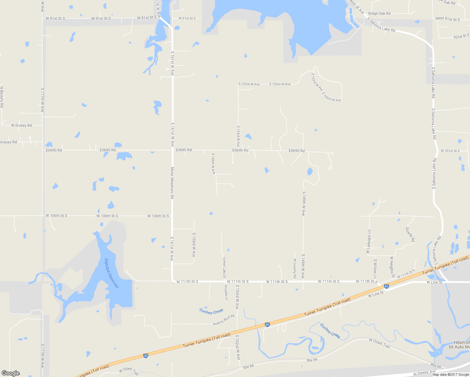 map of restaurants, bars, coffee shops, grocery stores, and more near 10349 South 156th West Avenue in Sapulpa