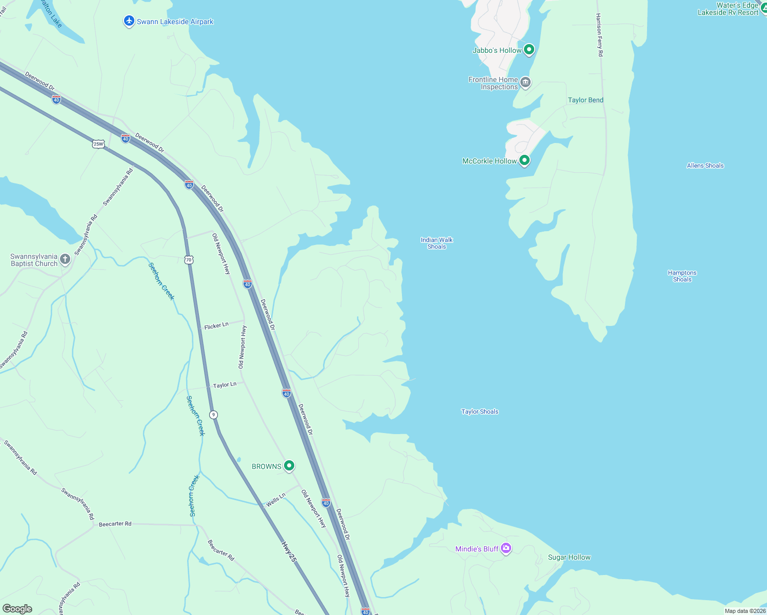 map of restaurants, bars, coffee shops, grocery stores, and more near 849 Clear Sail Way in Dandridge
