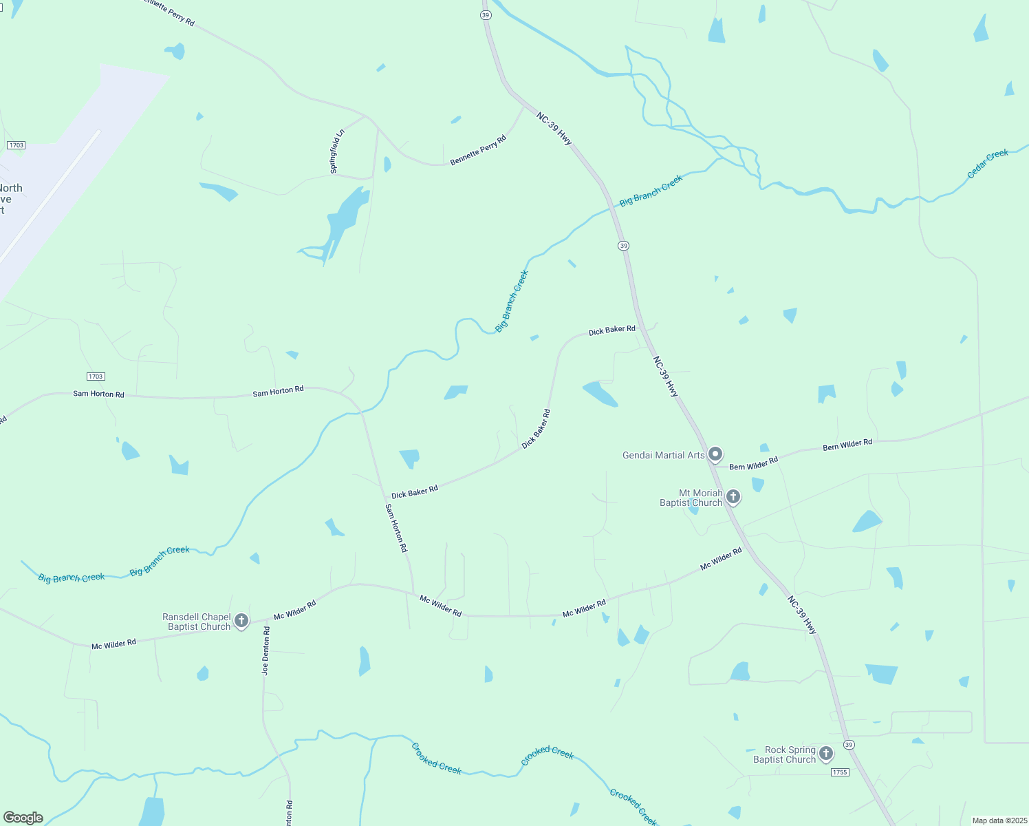 map of restaurants, bars, coffee shops, grocery stores, and more near 348 Dick Baker Road in Louisburg