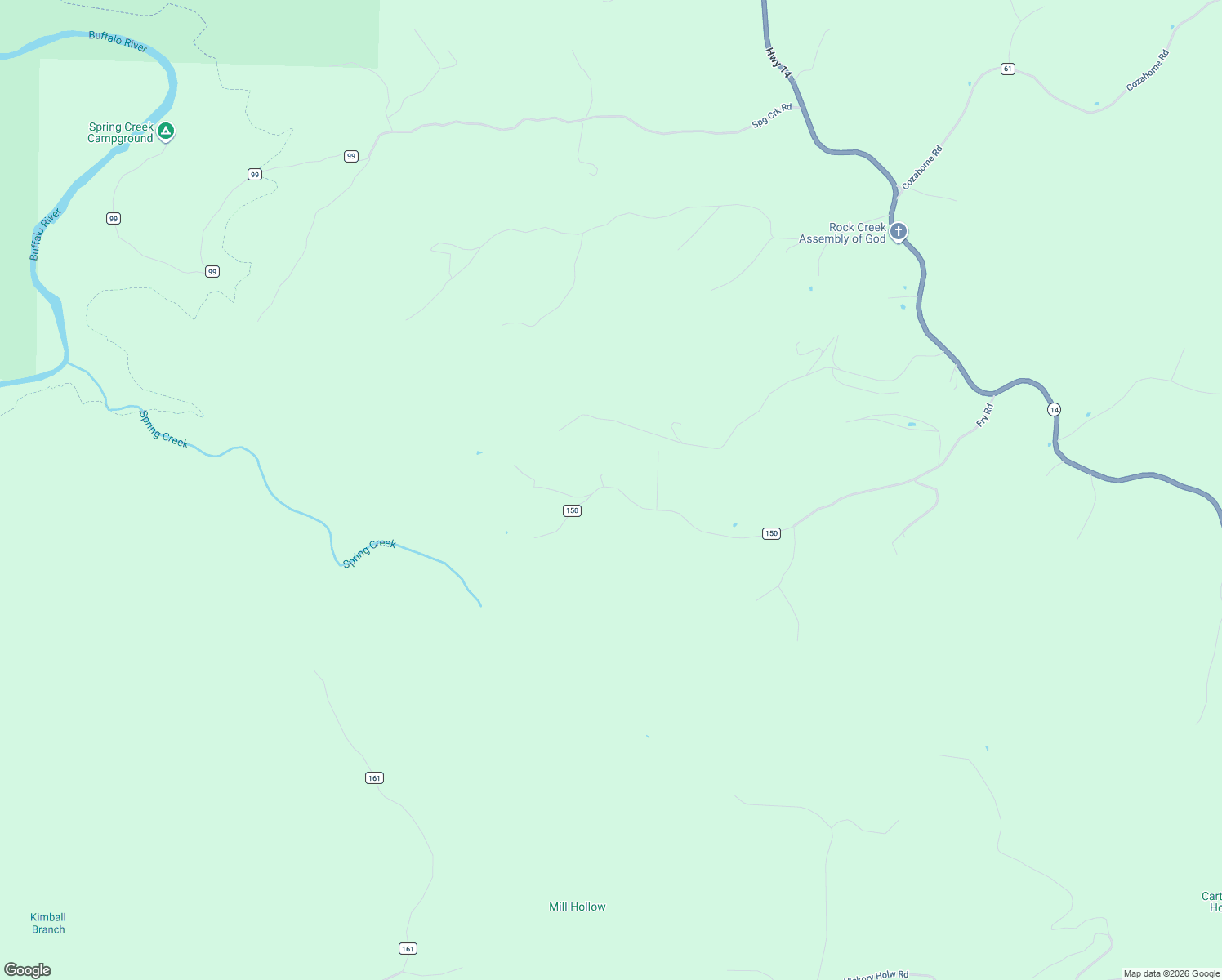 map of restaurants, bars, coffee shops, grocery stores, and more near Searcy 150 Highway in Harriet