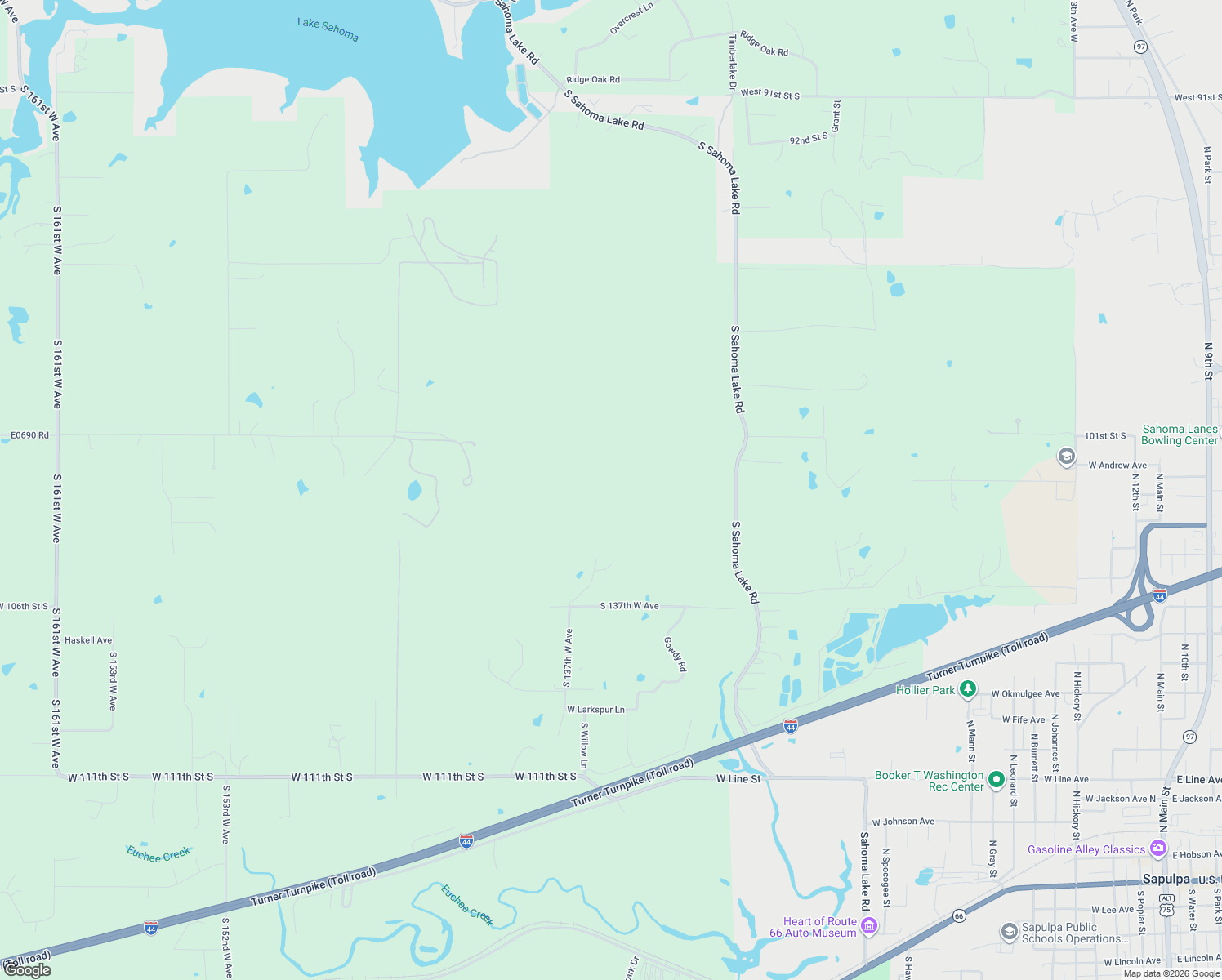 map of restaurants, bars, coffee shops, grocery stores, and more near 10511 South 137th West Avenue in Sapulpa