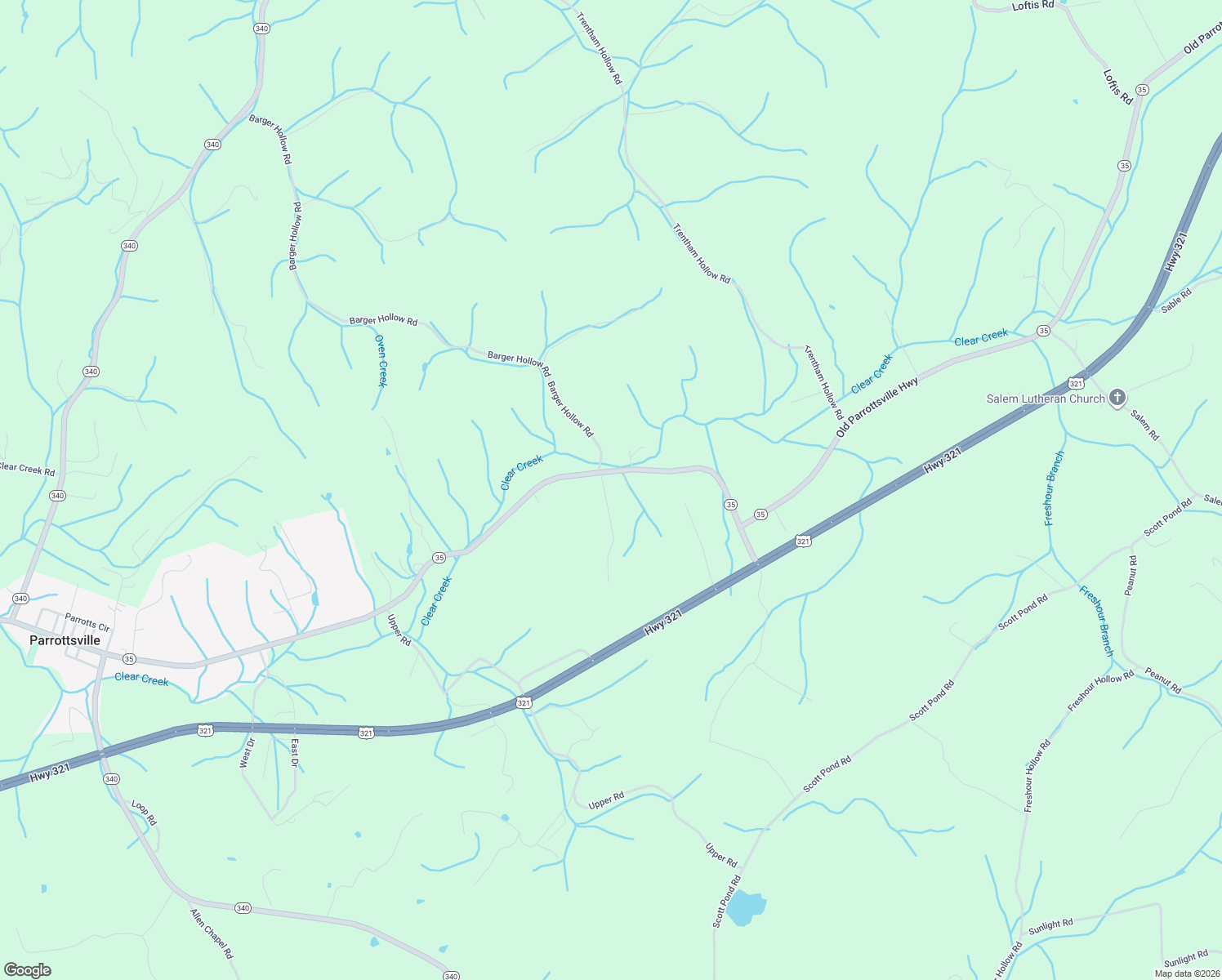 map of restaurants, bars, coffee shops, grocery stores, and more near 2463 Old Parrottsville Highway in Parrottsville