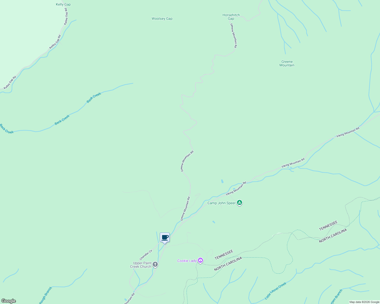 map of restaurants, bars, coffee shops, grocery stores, and more near 4610 Greene Mountain Road in Greeneville