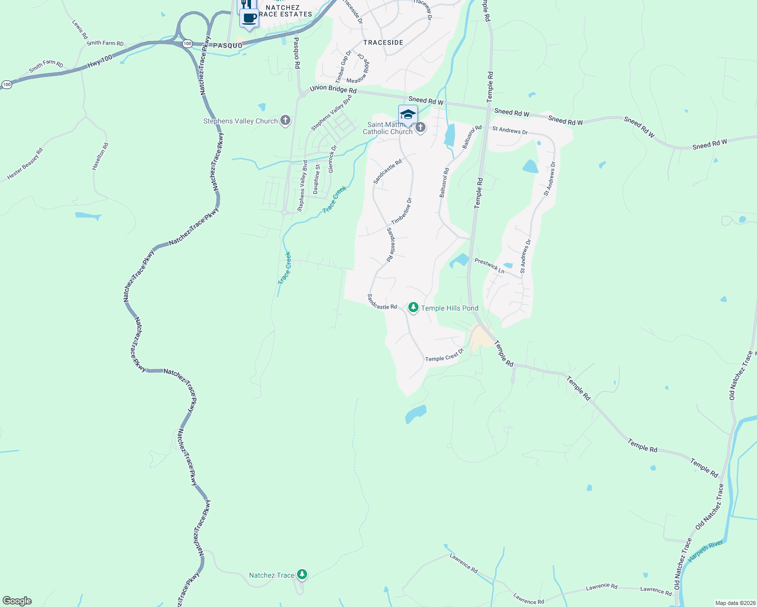 map of restaurants, bars, coffee shops, grocery stores, and more near 424 Sandcastle Road in Franklin