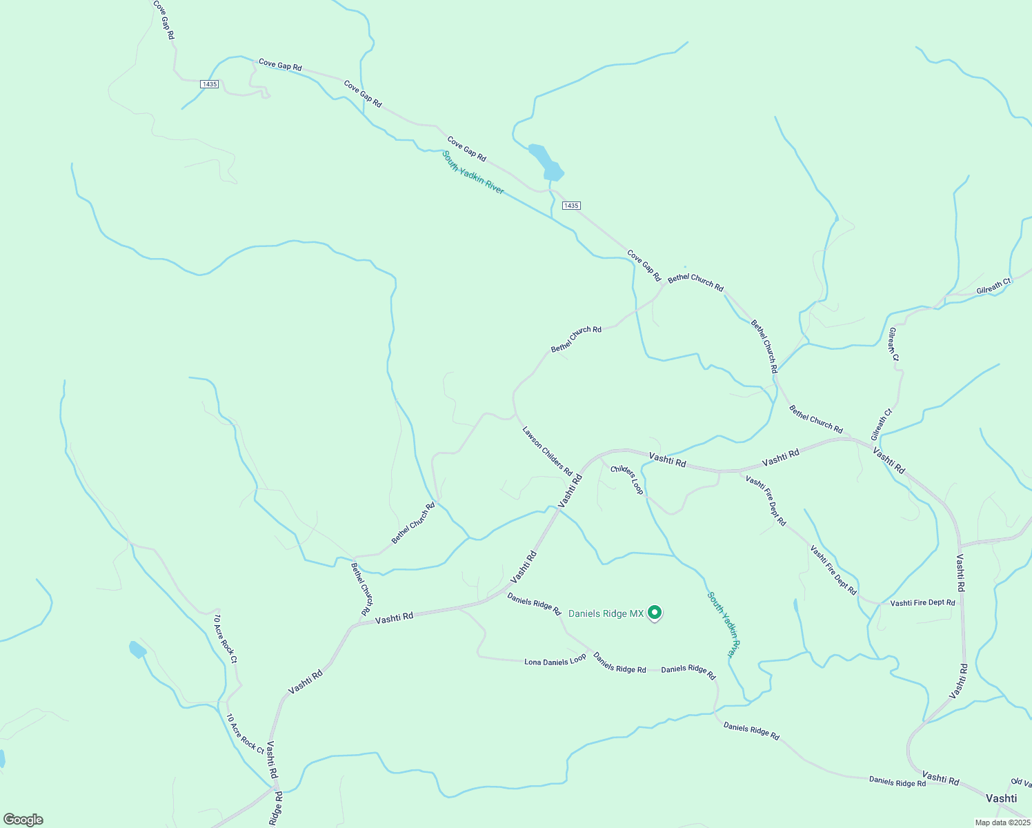 map of restaurants, bars, coffee shops, grocery stores, and more near Bethel Church Road in Moravian Falls