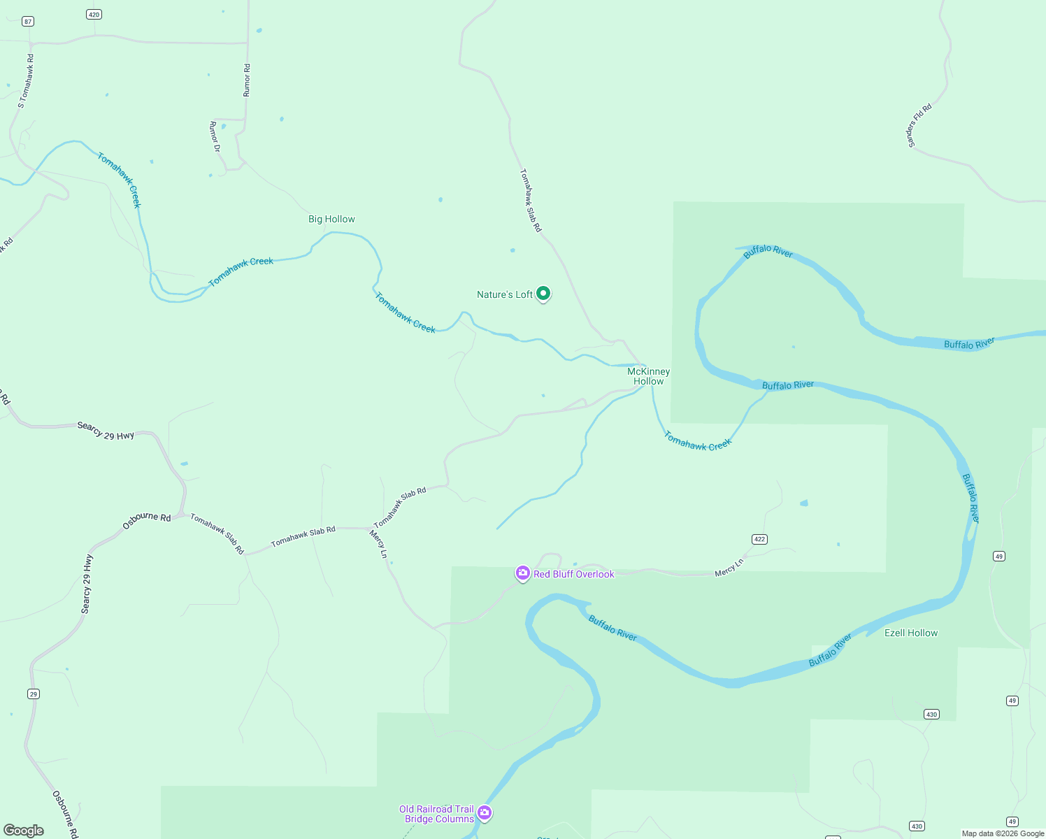map of restaurants, bars, coffee shops, grocery stores, and more near Searcy 82 Highway in Saint Joe