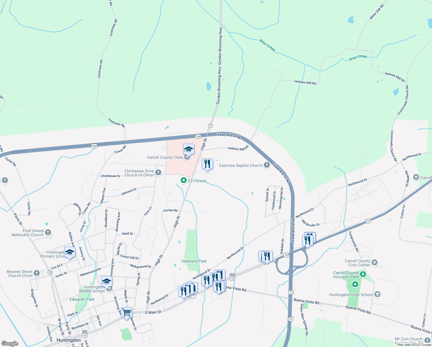 map of restaurants, bars, coffee shops, grocery stores, and more near 150 Elks Lodge Road in Huntingdon