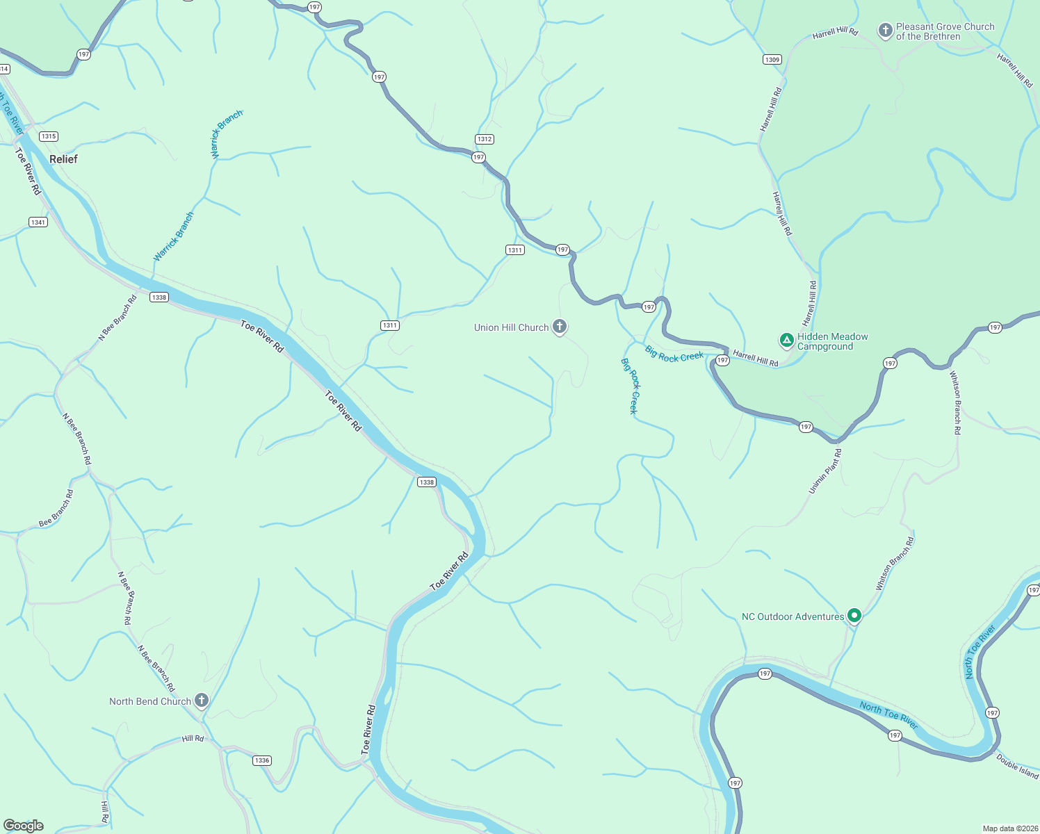 map of restaurants, bars, coffee shops, grocery stores, and more near 704 Union Hill Church Road in Bakersville