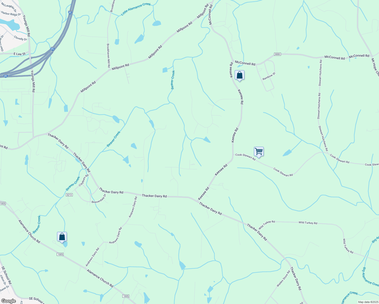 map of restaurants, bars, coffee shops, grocery stores, and more near 3209 Nancy Jean Road in Greensboro