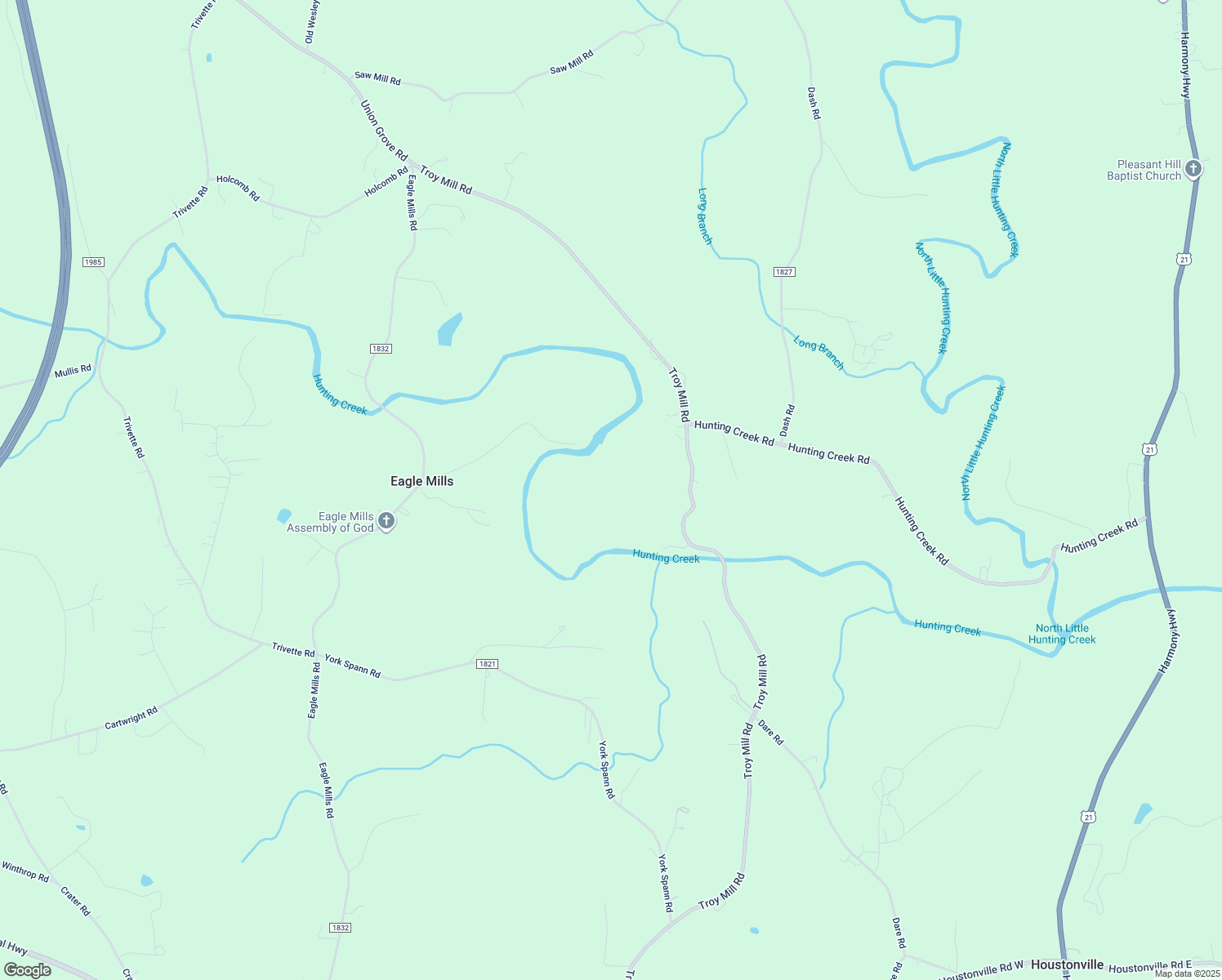 map of restaurants, bars, coffee shops, grocery stores, and more near 575 Troy Mill Road in Hamptonville