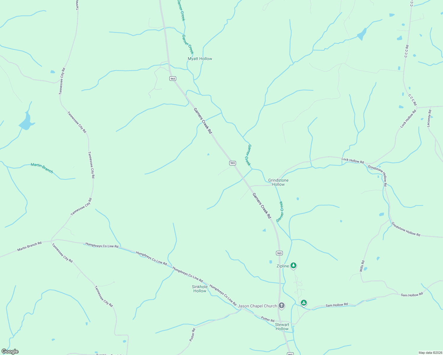 map of restaurants, bars, coffee shops, grocery stores, and more near 2190 Garners Creek Road in Dickson
