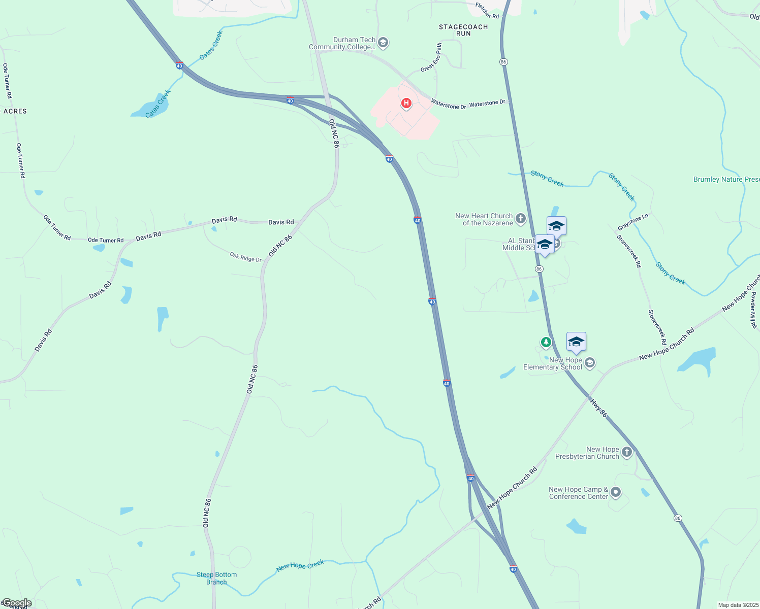 map of restaurants, bars, coffee shops, grocery stores, and more near 416 West Scarlett Mountain Road in Hillsborough