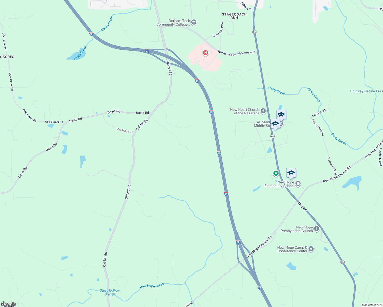 map of restaurants, bars, coffee shops, grocery stores, and more near 416 West Scarlett Mountain Road in Hillsborough