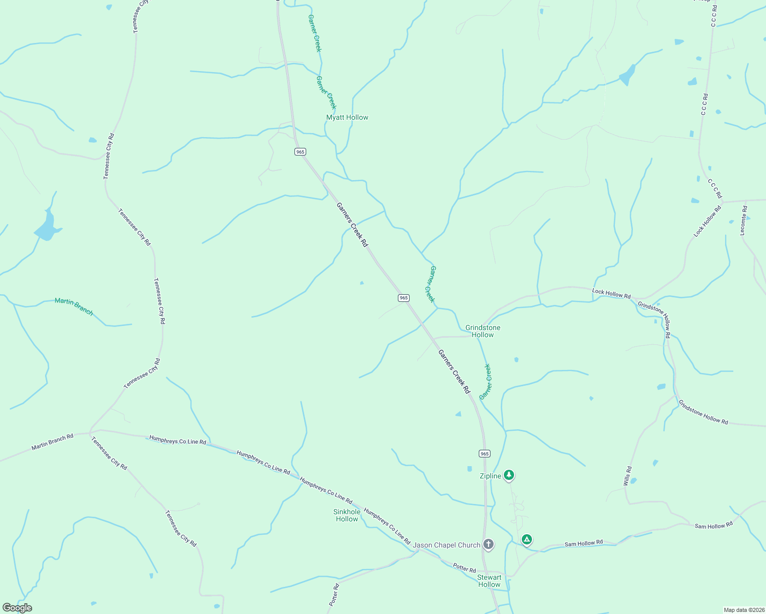 map of restaurants, bars, coffee shops, grocery stores, and more near 2190 Garners Creek Road in Dickson