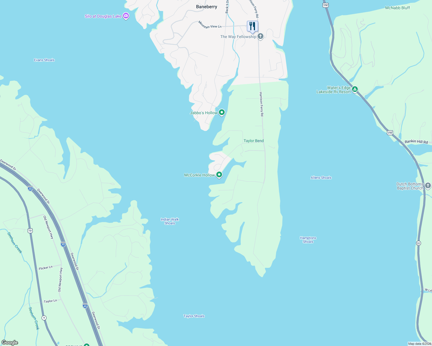 map of restaurants, bars, coffee shops, grocery stores, and more near 3519 Nina Ferry Pointe Way in White Pine
