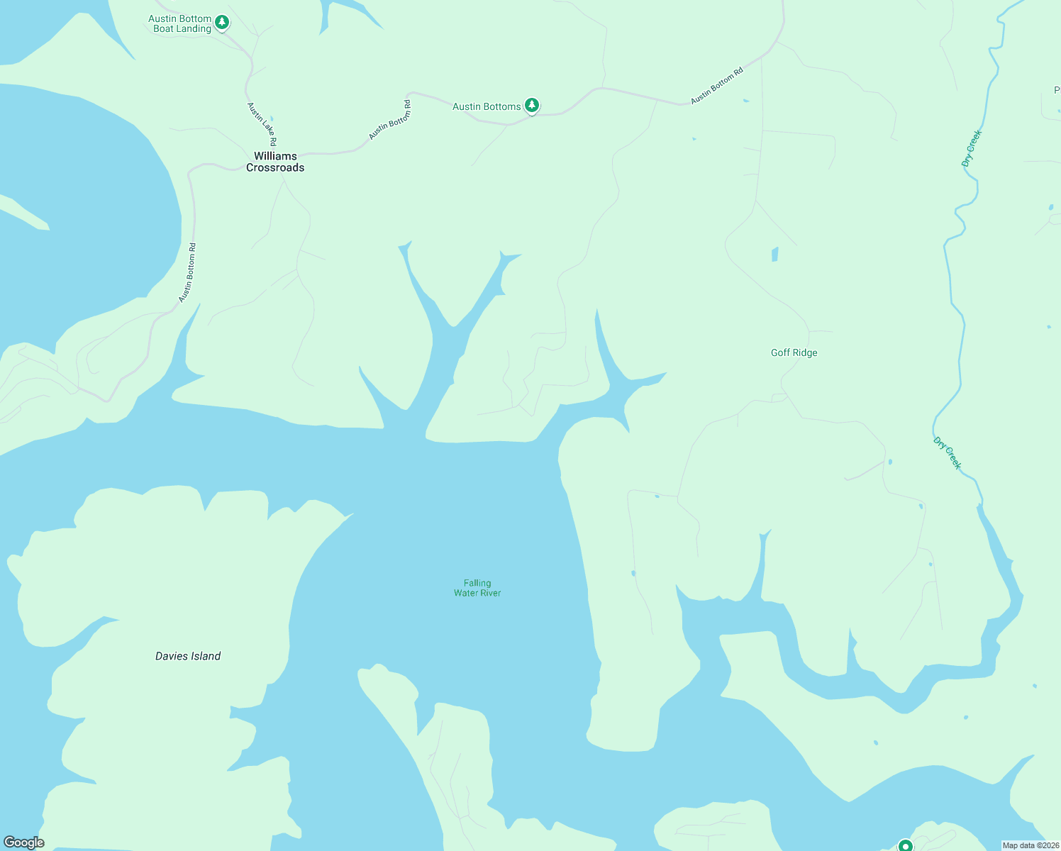 map of restaurants, bars, coffee shops, grocery stores, and more near 143-153 Shady Cove Rd in Baxter