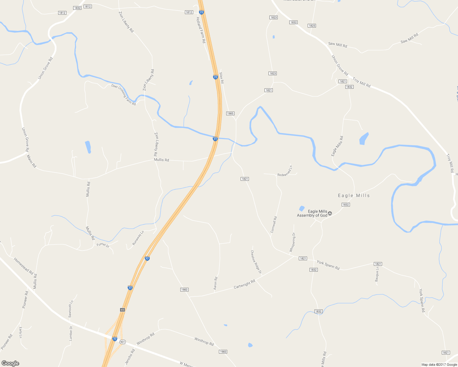 map of restaurants, bars, coffee shops, grocery stores, and more near 317 Trivette Road in Harmony