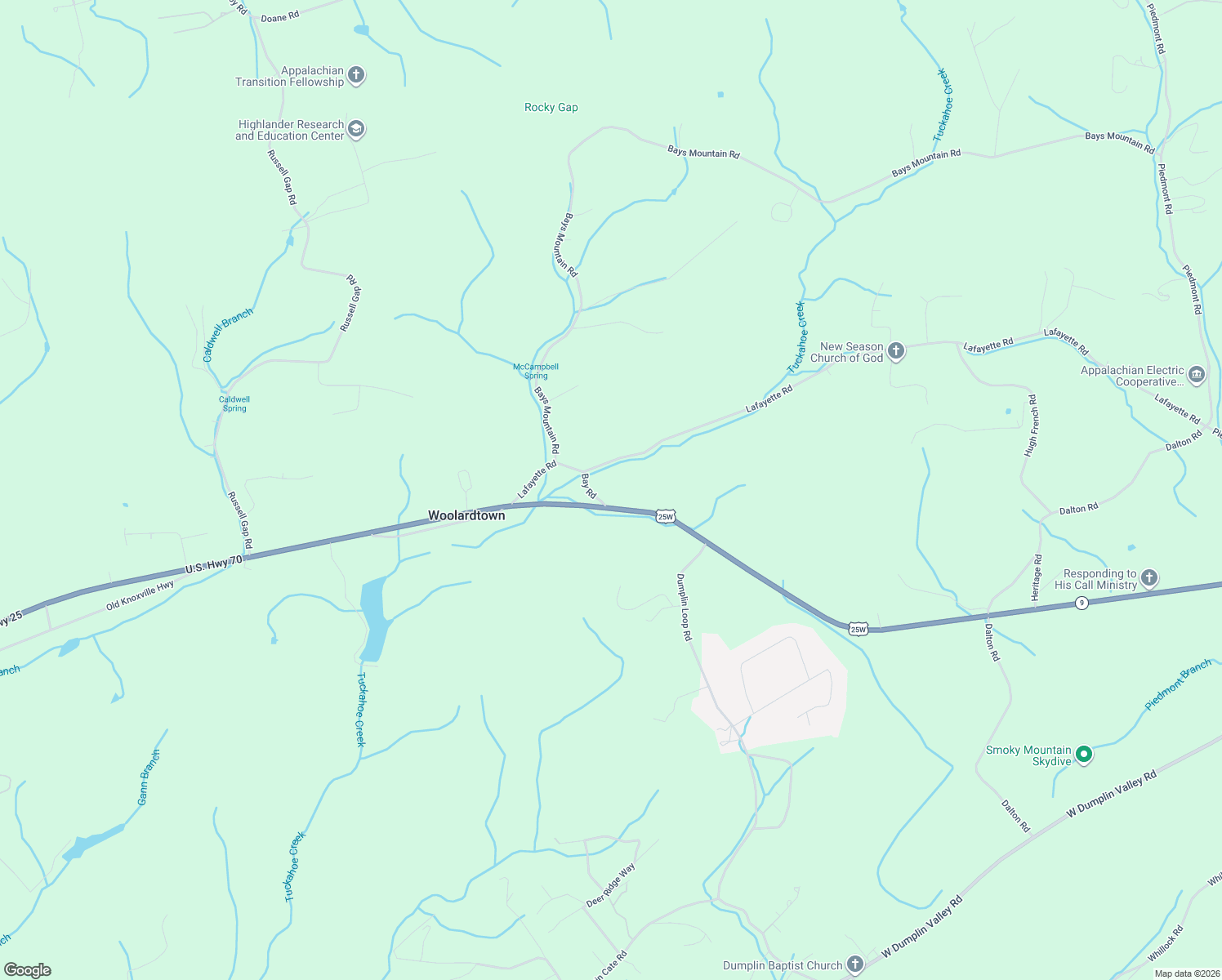 map of restaurants, bars, coffee shops, grocery stores, and more near 1882 West Highway 25 70 in New Market