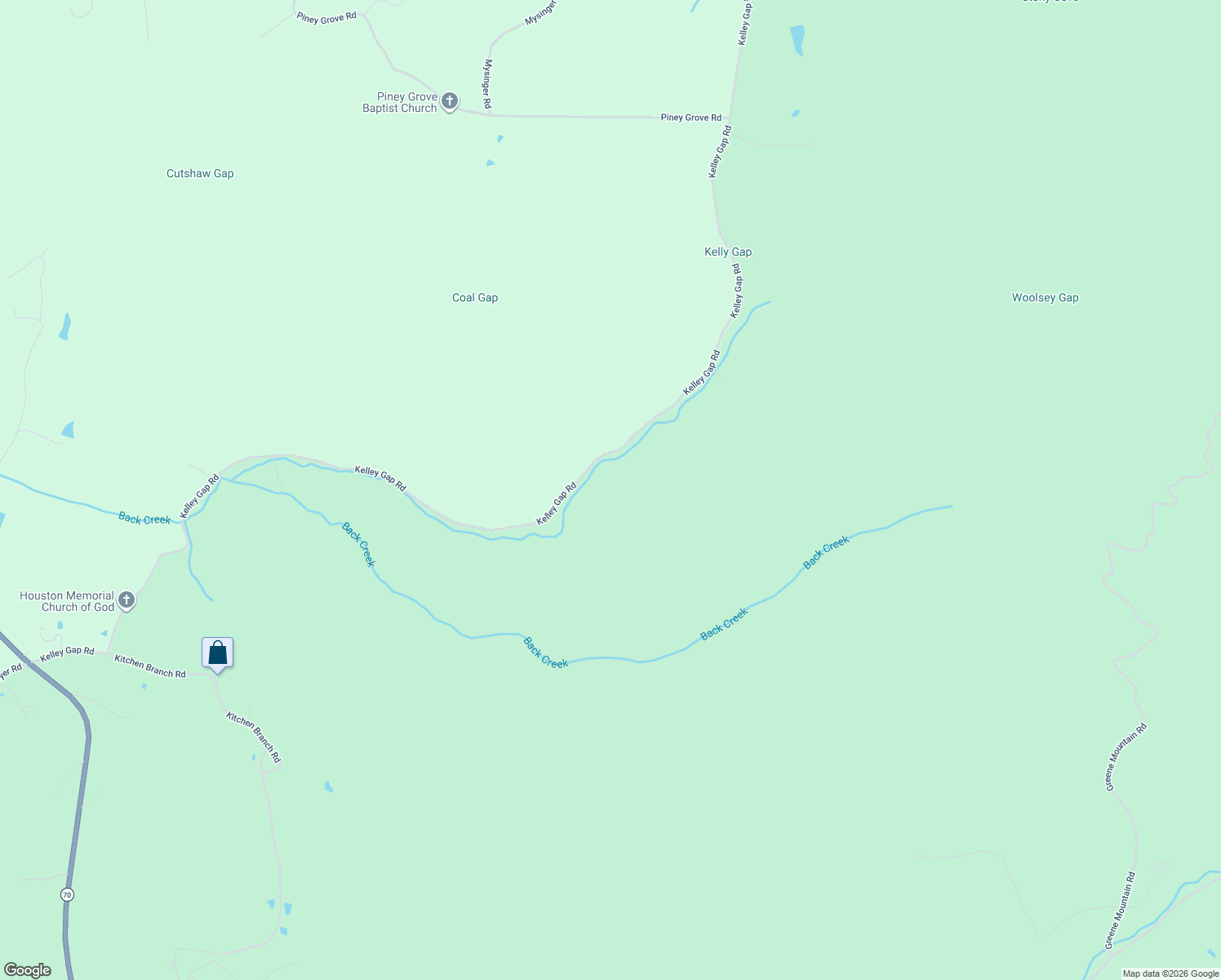 map of restaurants, bars, coffee shops, grocery stores, and more near 2655 Kelley Gap Road in Greeneville