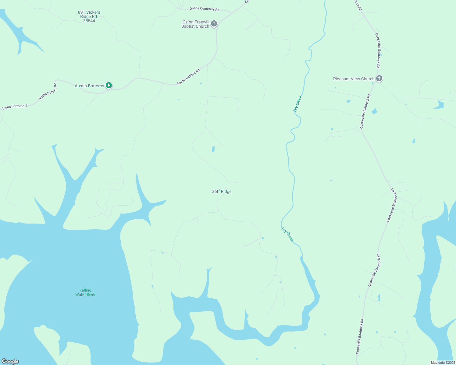 map of restaurants, bars, coffee shops, grocery stores, and more near 10006-10229 Goff Ridge Road in Baxter