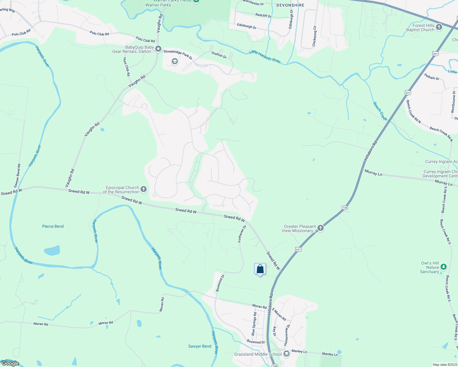 map of restaurants, bars, coffee shops, grocery stores, and more near 3008 Flagstone Drive in Franklin