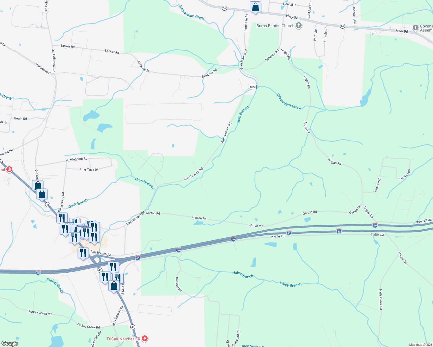 map of restaurants, bars, coffee shops, grocery stores, and more near in Dickson
