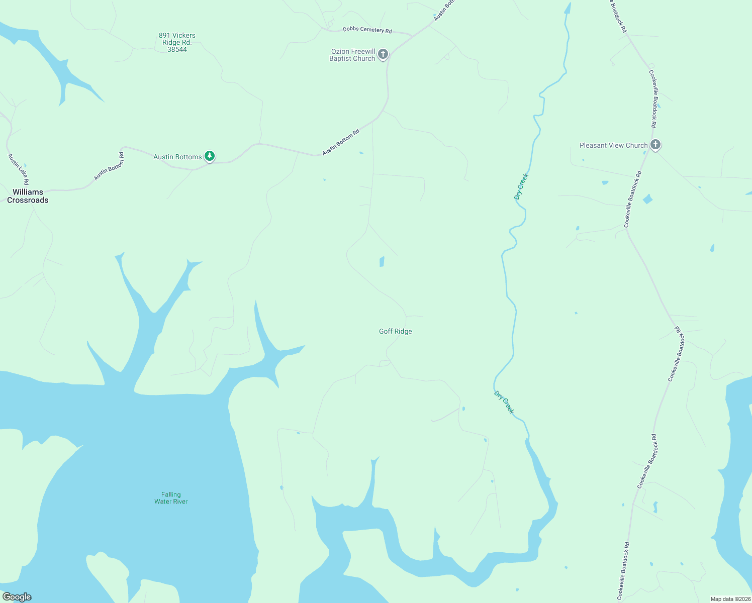 map of restaurants, bars, coffee shops, grocery stores, and more near 10006 Goff Ridge Road in Baxter