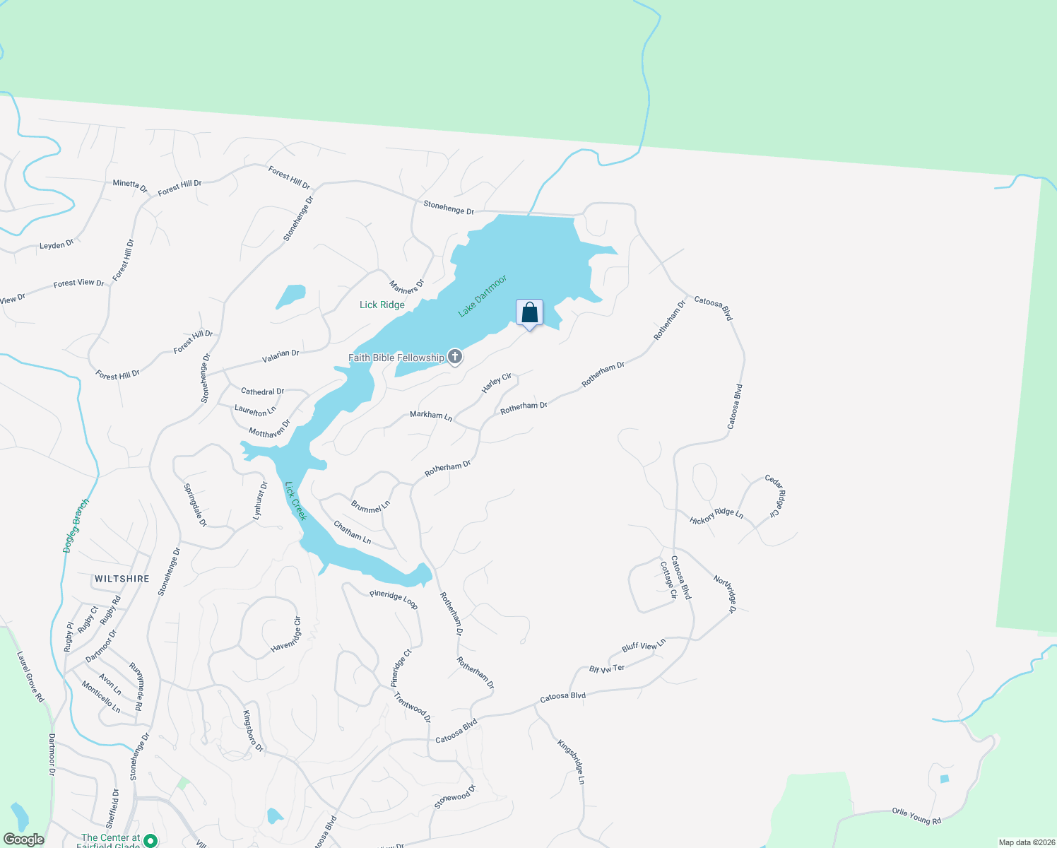 map of restaurants, bars, coffee shops, grocery stores, and more near 29 Byron Lane in Crossville