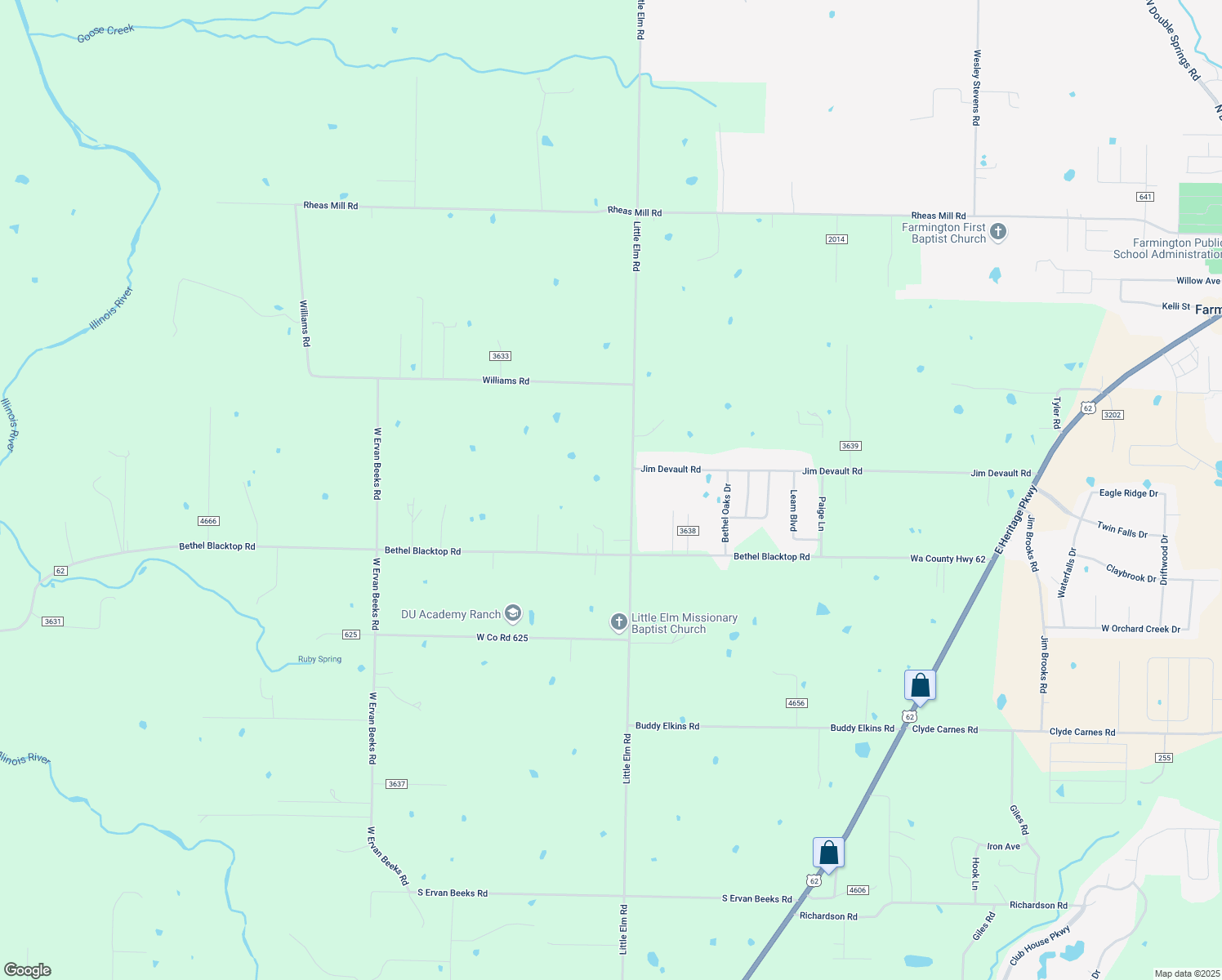 map of restaurants, bars, coffee shops, grocery stores, and more near 12549 Little Elm Road in Farmington