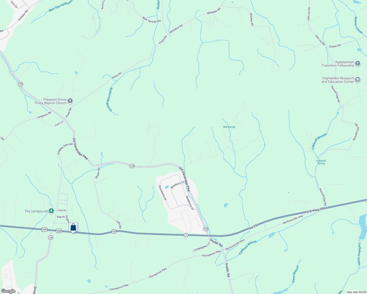map of restaurants, bars, coffee shops, grocery stores, and more near 839 Josana Lane in New Market