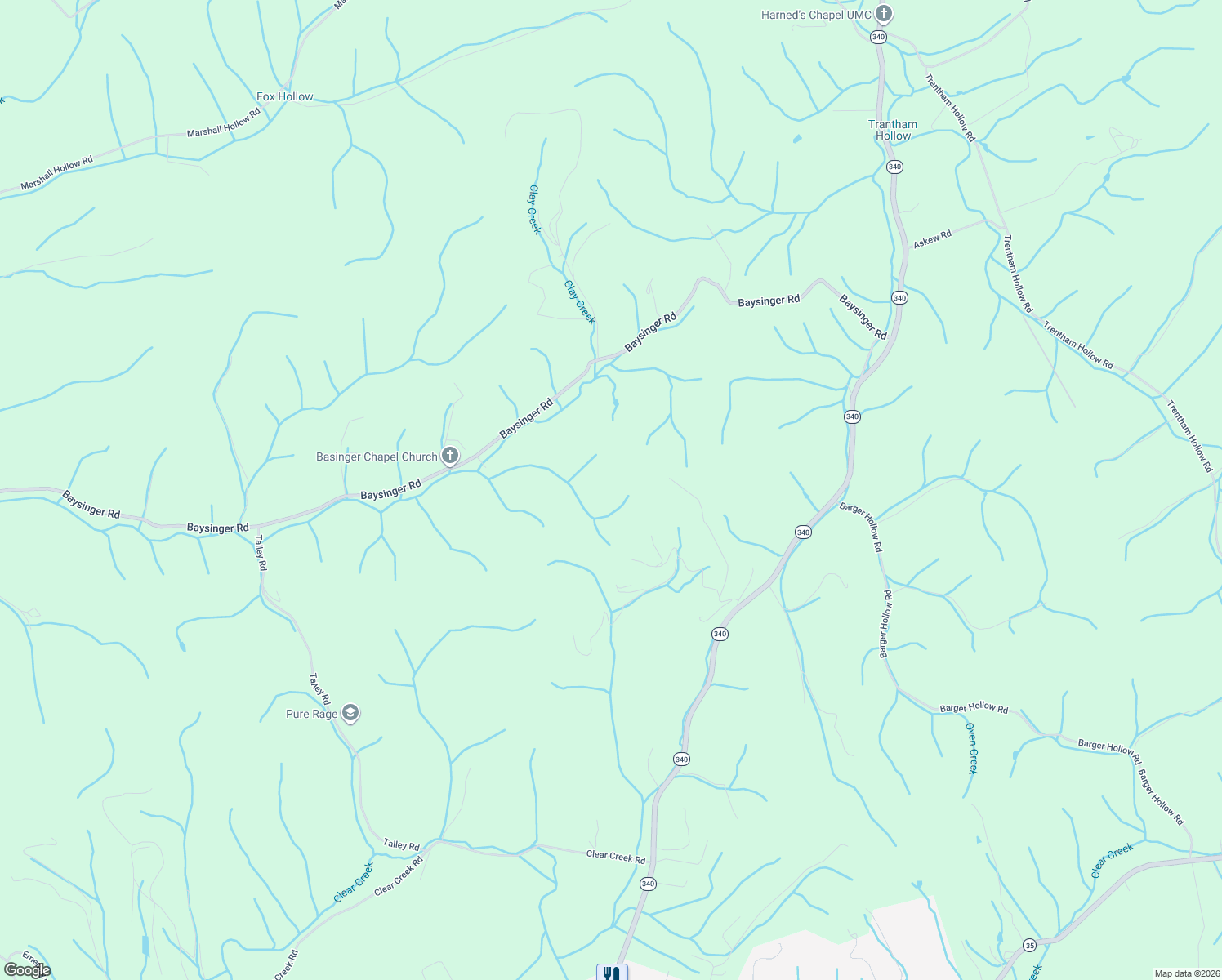 map of restaurants, bars, coffee shops, grocery stores, and more near 1526 Shenandoah Way in Parrottsville